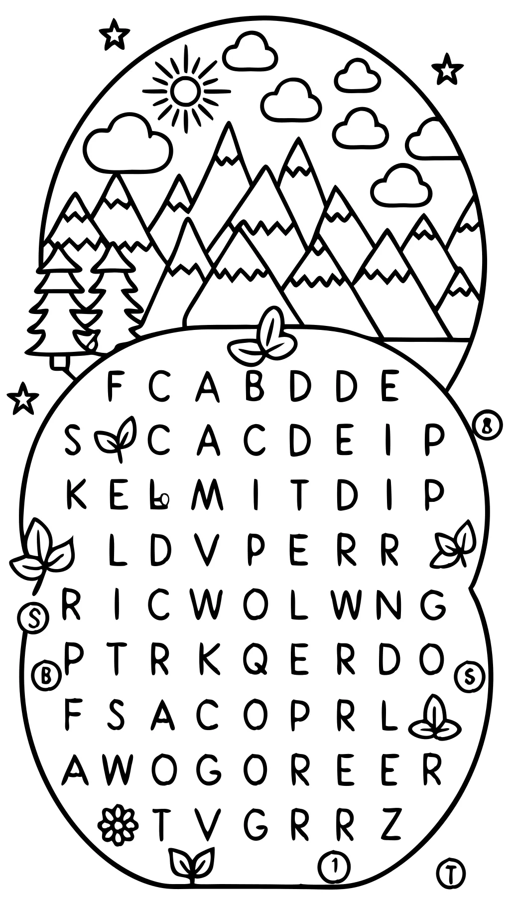 word search coloring pages